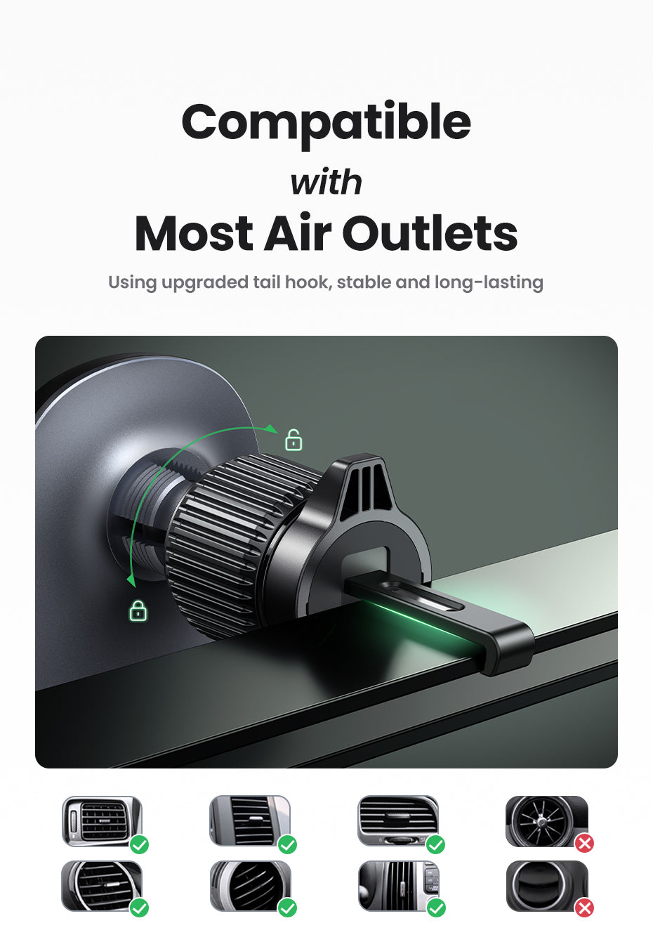 يوجرين شاحن سيارة لاسلكي مغناطيسي بقوة 15 واط