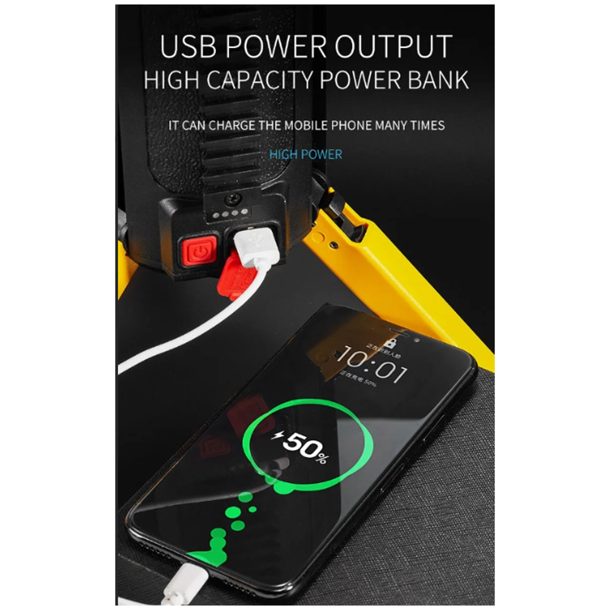 Ultra-Bright Multifunctional Tripod Flashlight Torch with USB Charging - Searchlight for Outdoor and Camping