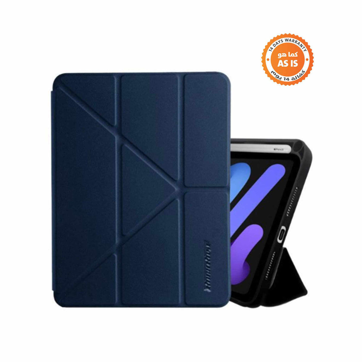 Rockrose Smart Tri-Fold Origami Folio For iPad mini 8.3 Inch - 2021 - Blue - ASIS