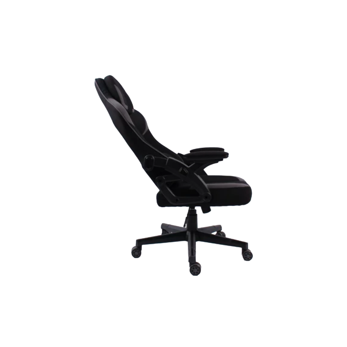 Black Bull Fabric Gaming Chair With Adjustable Headrest and Moveable Armrest - Black