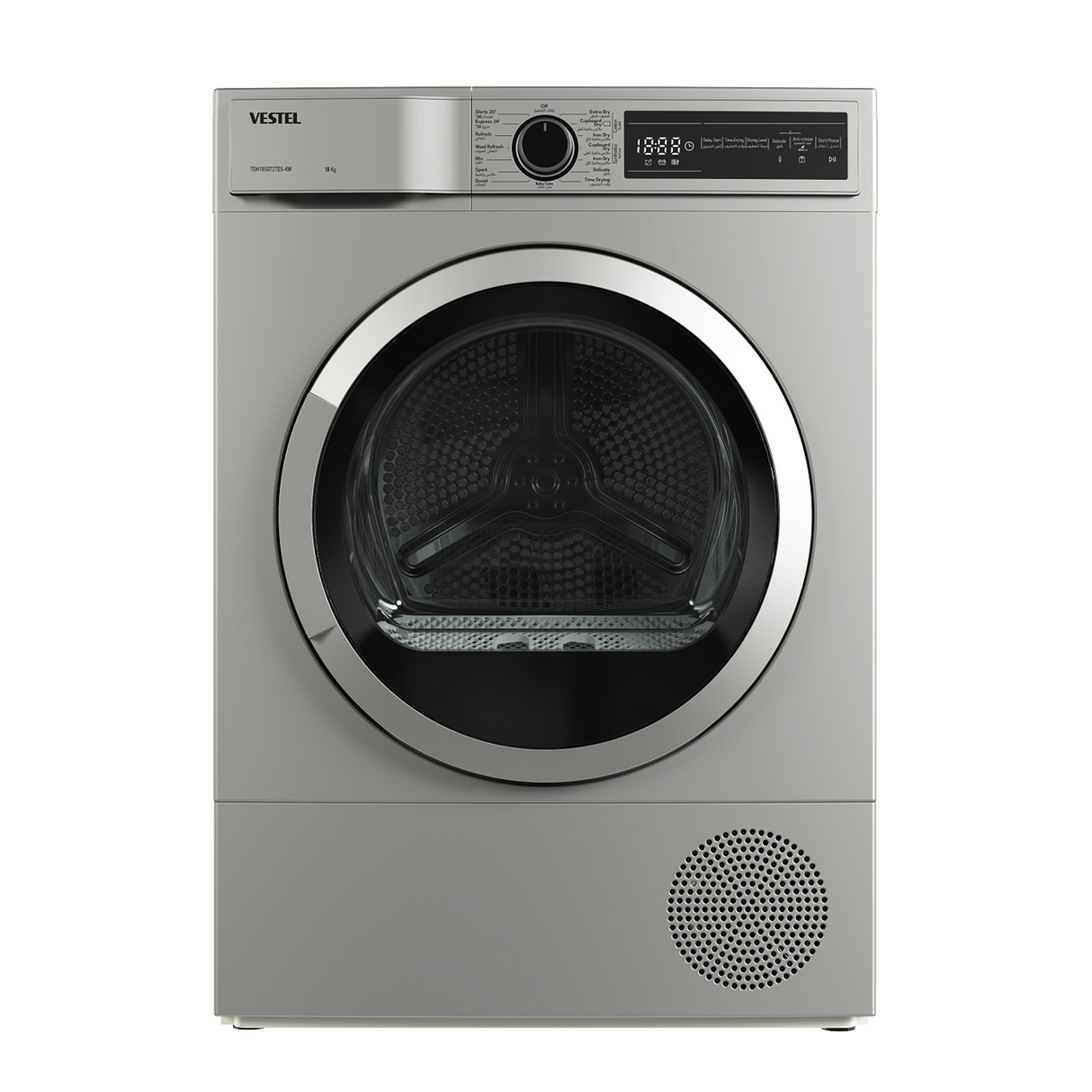 Vestel Dryer Heat Pump 10Kg, Silver - TDH10SGT2TDS-KW