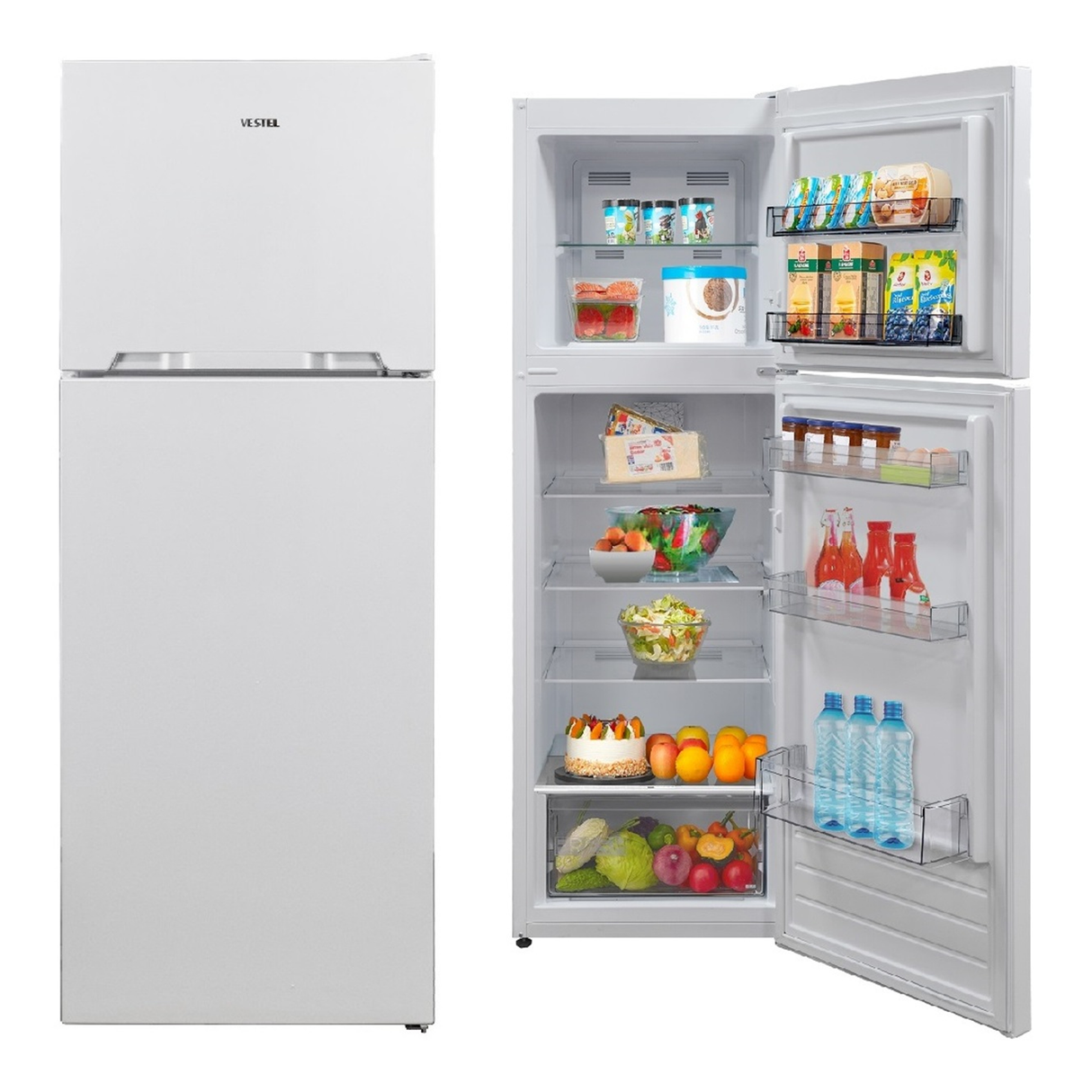 فيستل ثلاجة فريزر علوي سعة 400 لتر (14 قدم³) – أبيض – RM400TF3M‑W‑VG