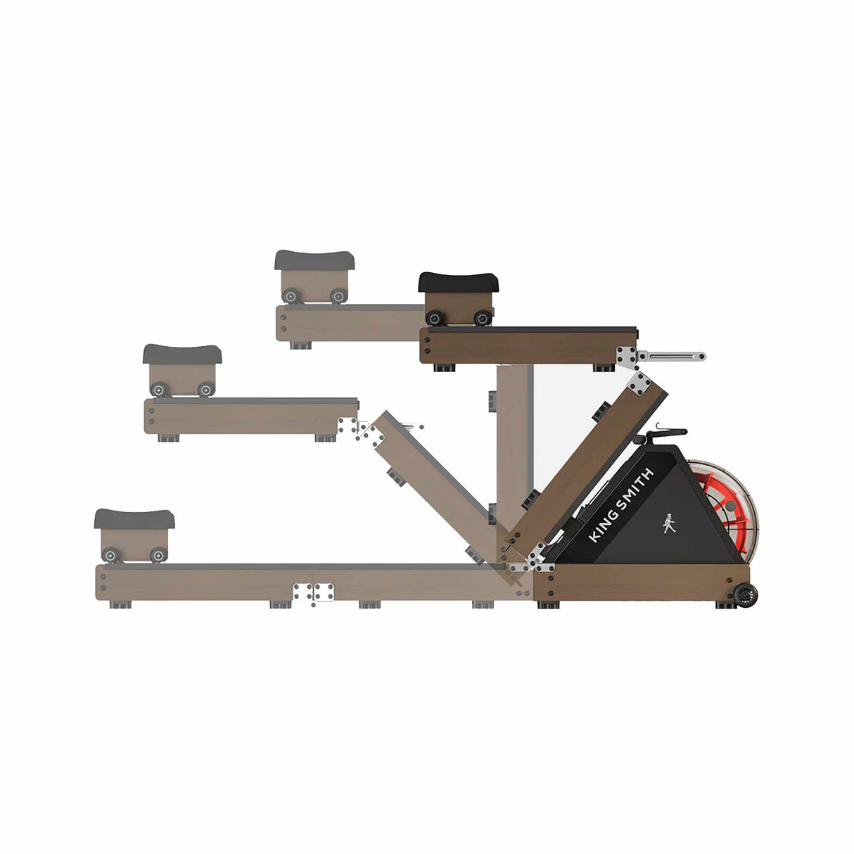 Kingsmith Water Rowing Machine WR20, With Tri-Fold Patent, Water Resistance - Walnut Color