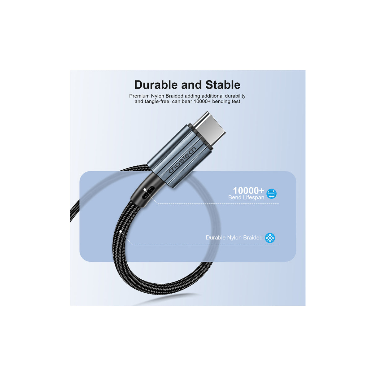 Choetech - USB-C to USB-C PD60W Cable 1.2 M - black - Zayoom