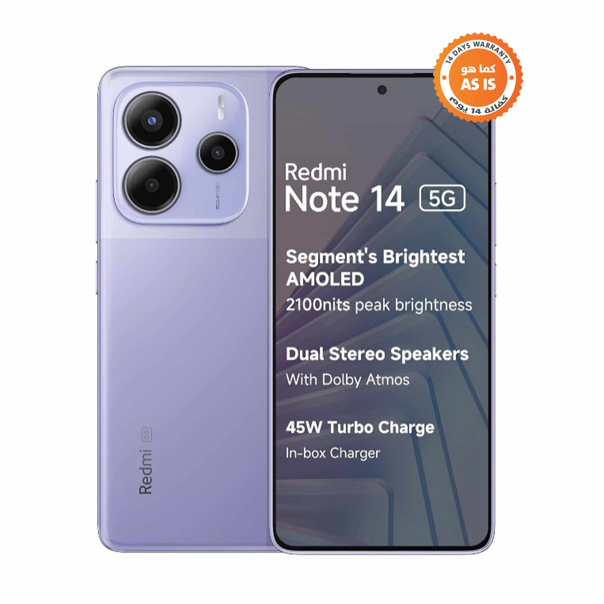 Xiaomi Redmi Note 14 - 5G - 8G RAM 256G ROM - Lavender Purple - ASIS