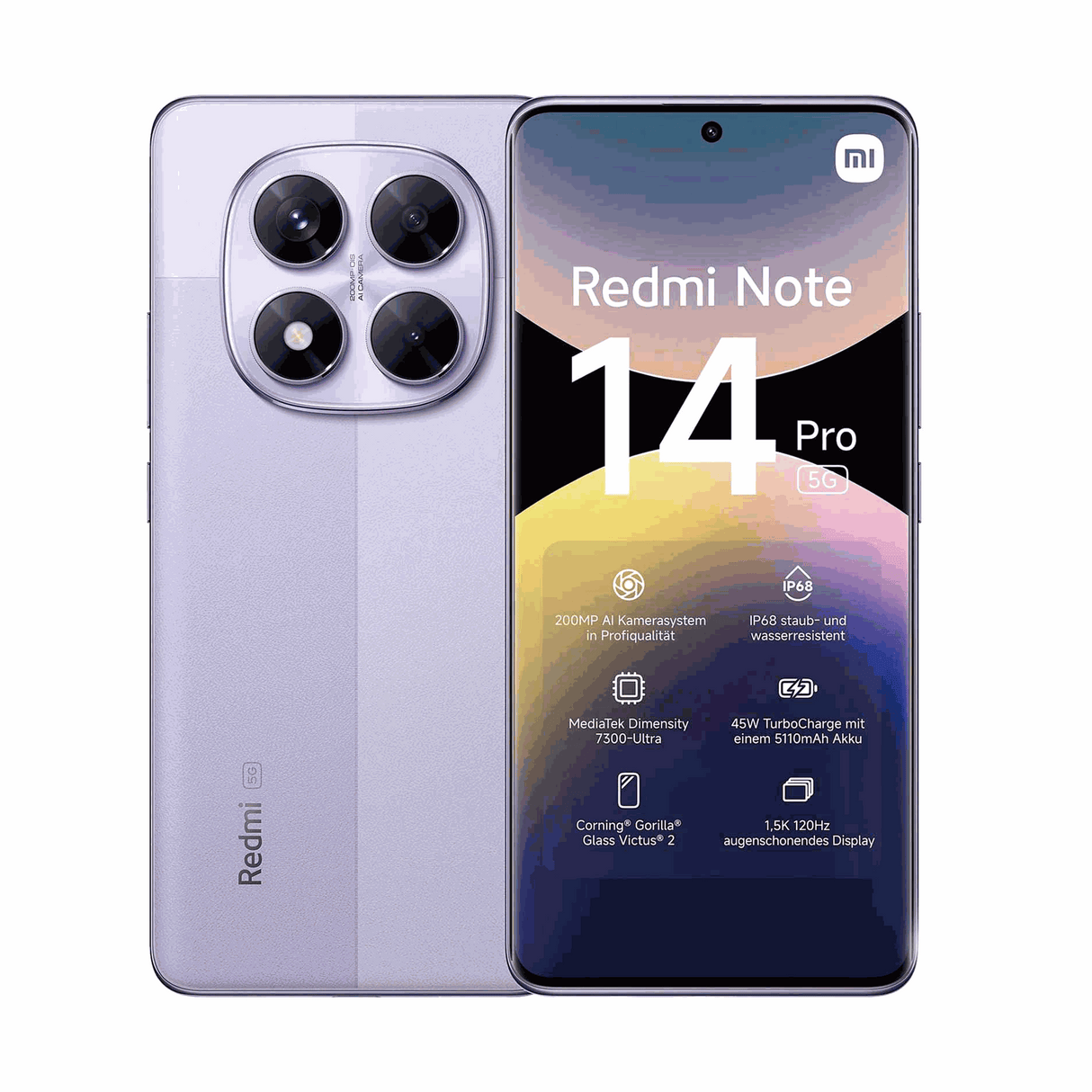 Xiaomi Redmi Note 14 Pro - 5G - 8GB RAM 256GB ROM - Mobile Phone - Lavender Purple (ASIS) - Zayoom