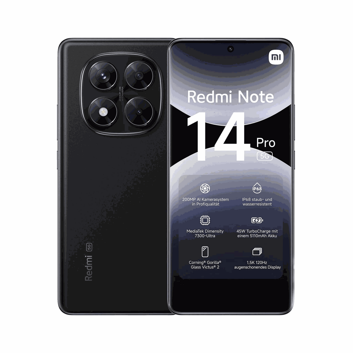 Xiaomi Redmi Note 14 Pro - 5G - Midnight Black - 8GB RAM 256GB ROM - Zayoom