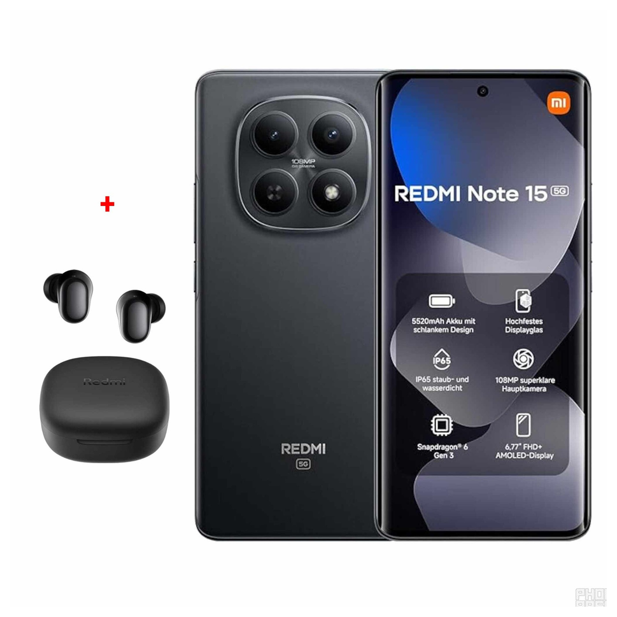 شاومي ريدمي نوت 15 5جي – ذاكرة 8 جيجابايت + سعة تخزين 256 جيجابايت – موبايل – أسود