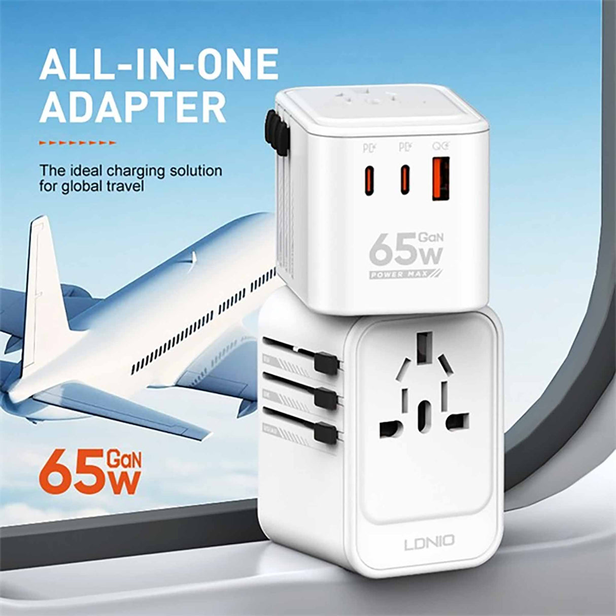 LDNIO - 3 USB Ports - 65W GaN Travel Adapter Z6 - Zayoom