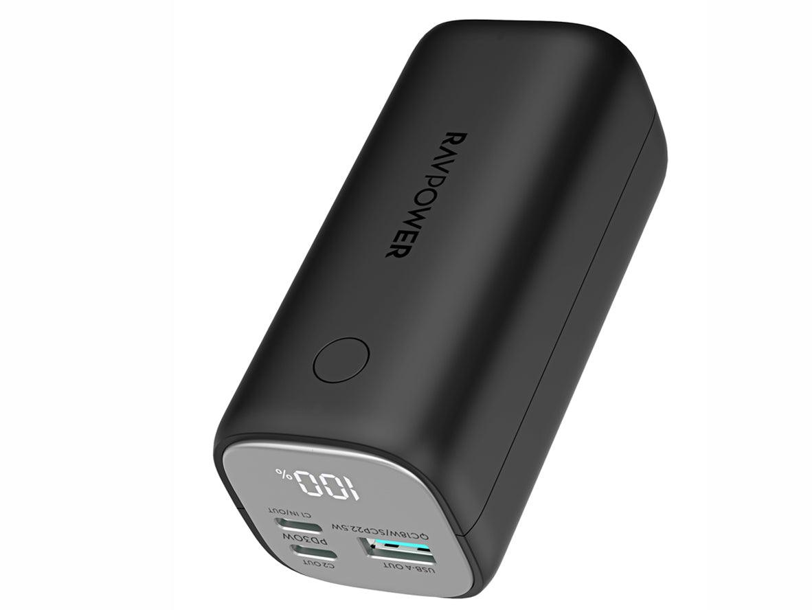 RAVPower Power Bank RP-PB208 Mini - 14000mAh PD 30W 3-Port Portable - Black - Zayoom