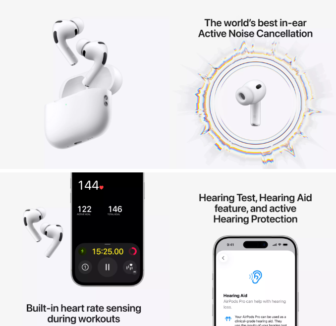 ابل ايربودز برو 3 سماعات