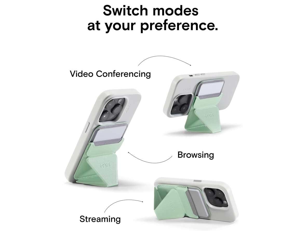 MOFT Snap-On iPhone Stand & Wallet - Peppermint - Zayoom