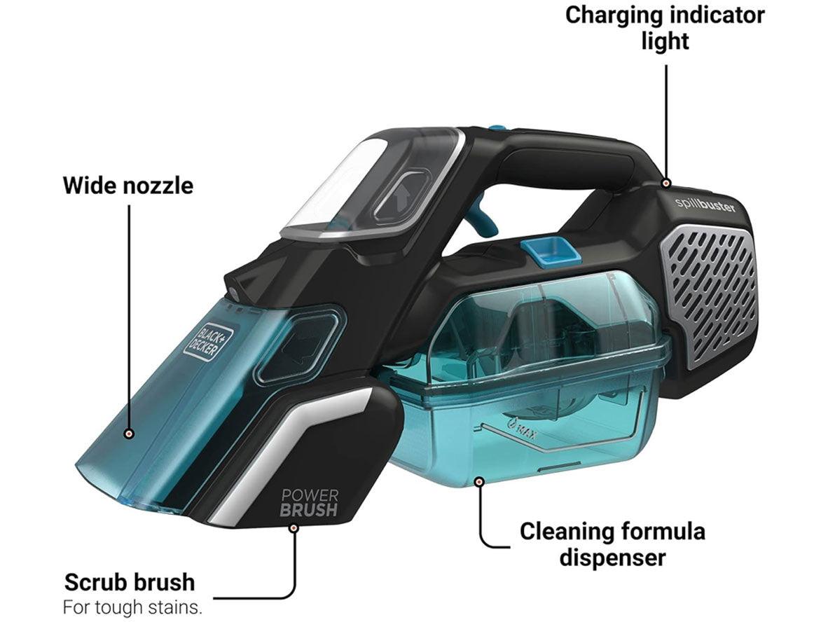 Black+Decker 12V Spillbuster Wet And Dry Spot Cleaner With Powered Brush 12AW - Zayoom