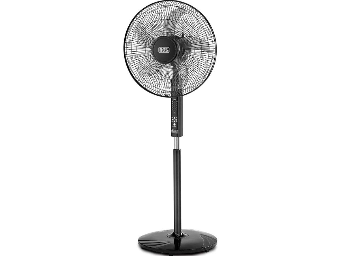 Black+Decker 16 Inch 3 Speed Pedestal Stand Fan with Remote Control - Black - Zayoom