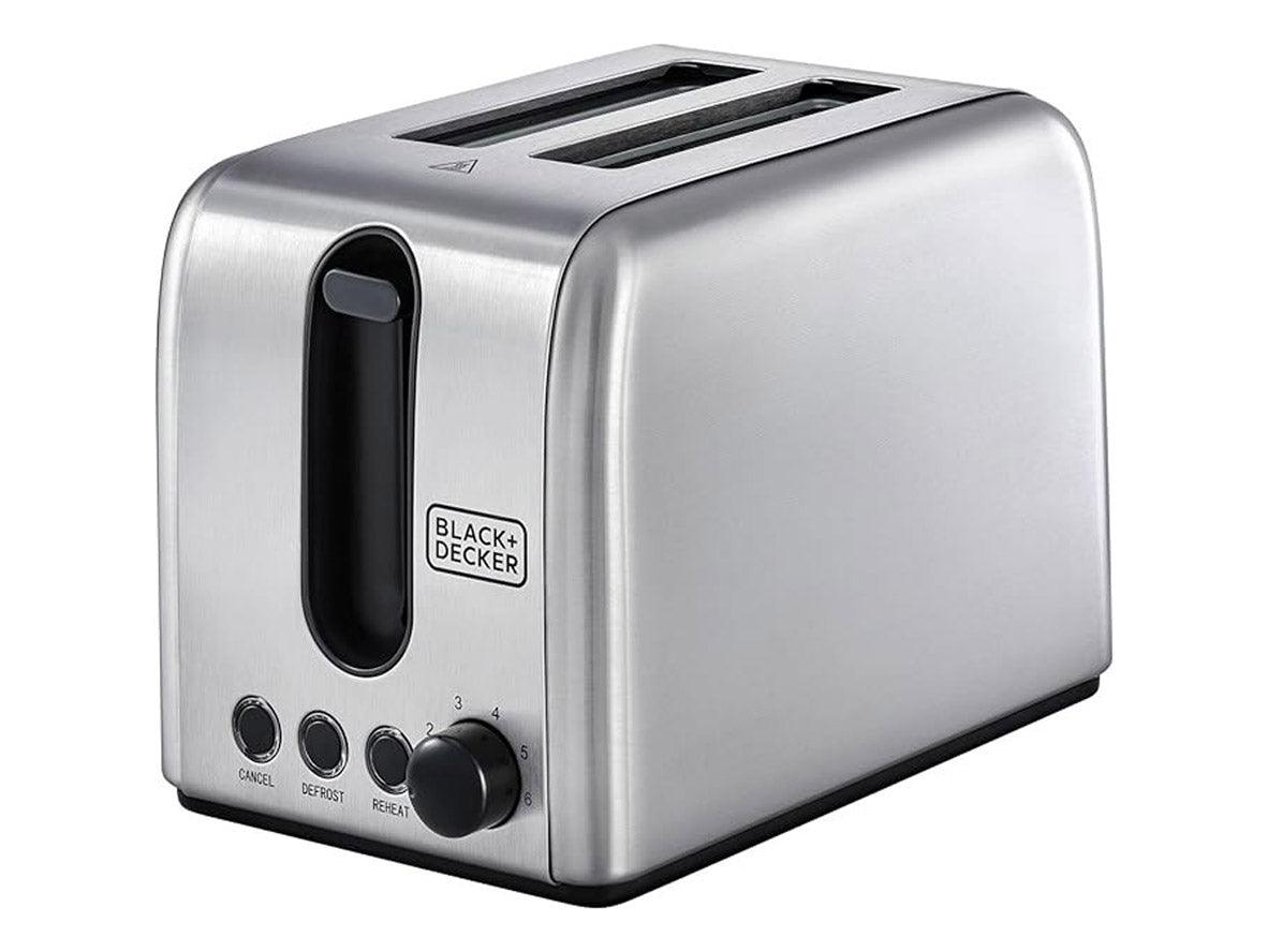 Black+Decker 2 Slice Stainless Steel Toaster 1050W - Zayoom