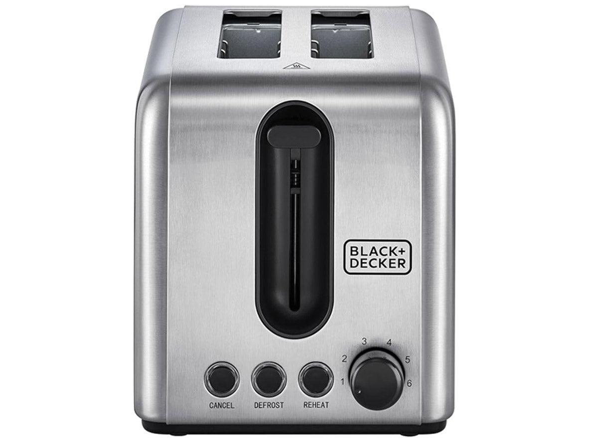 Black+Decker 2 Slice Stainless Steel Toaster 1050W - Zayoom