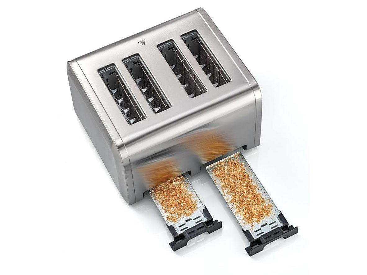 Black+Decker 4 Slice Stainless Steel Toaster 2100W - Zayoom