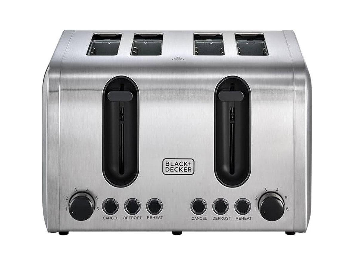 Black+Decker 4 Slice Stainless Steel Toaster 2100W - Zayoom