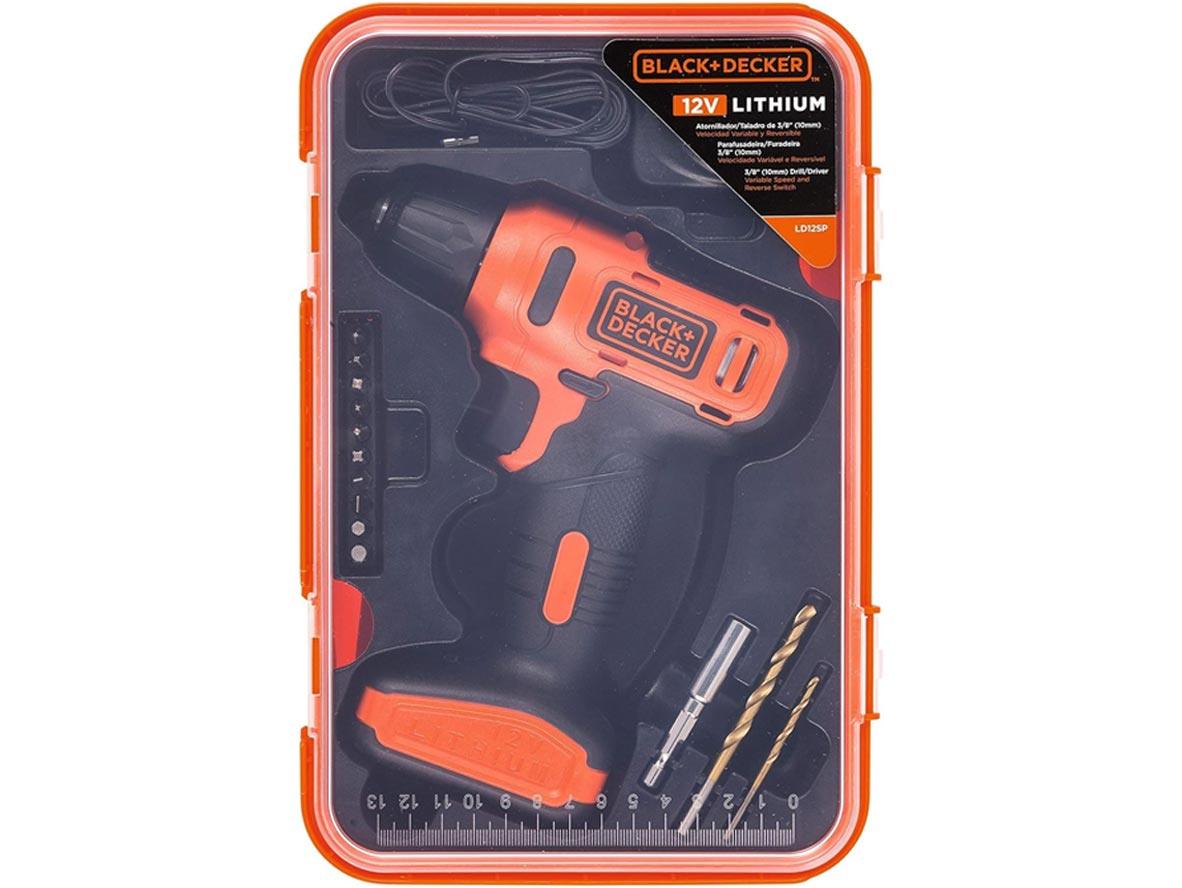 Black+Decker Cordless Drill Driver 12V + 13pc Accessories Box - Zayoom