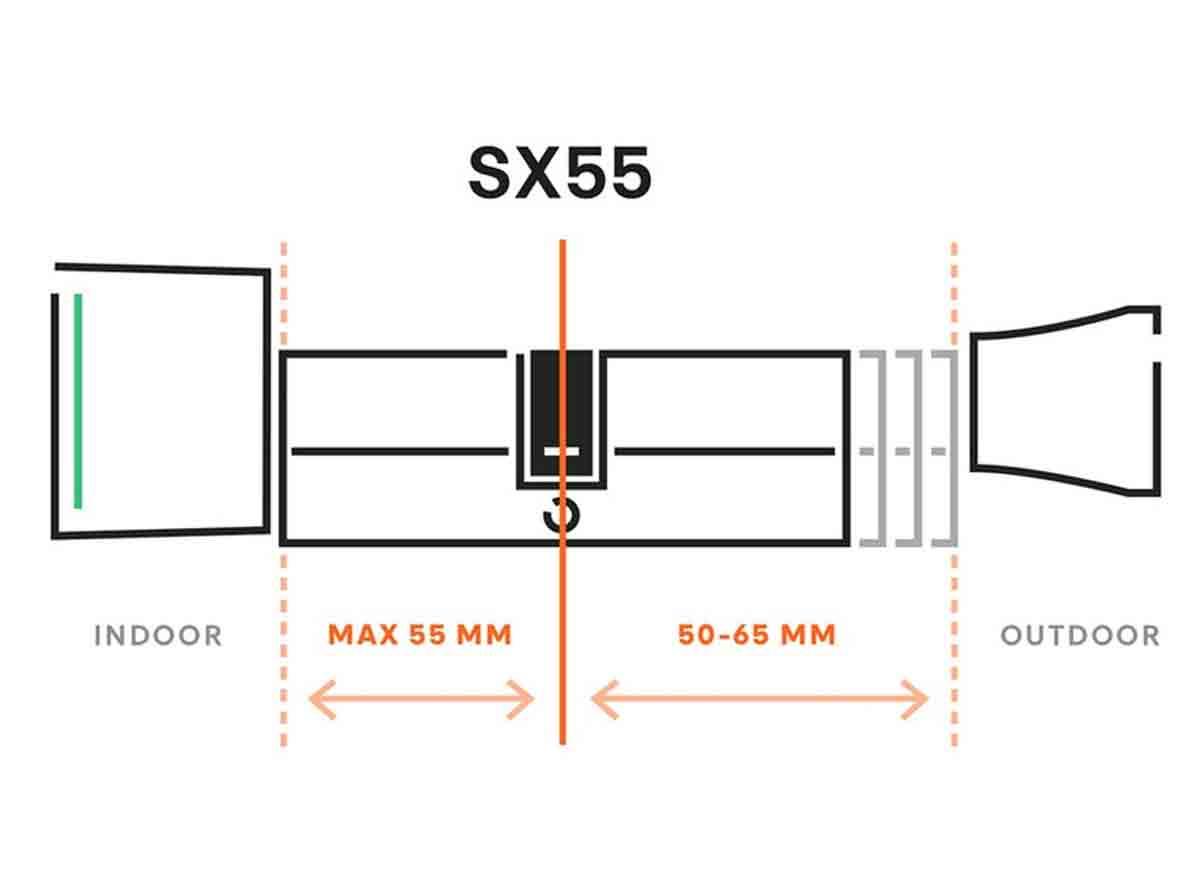 Bold Smart Cylinder Lock SX55 - Silver - Zayoom