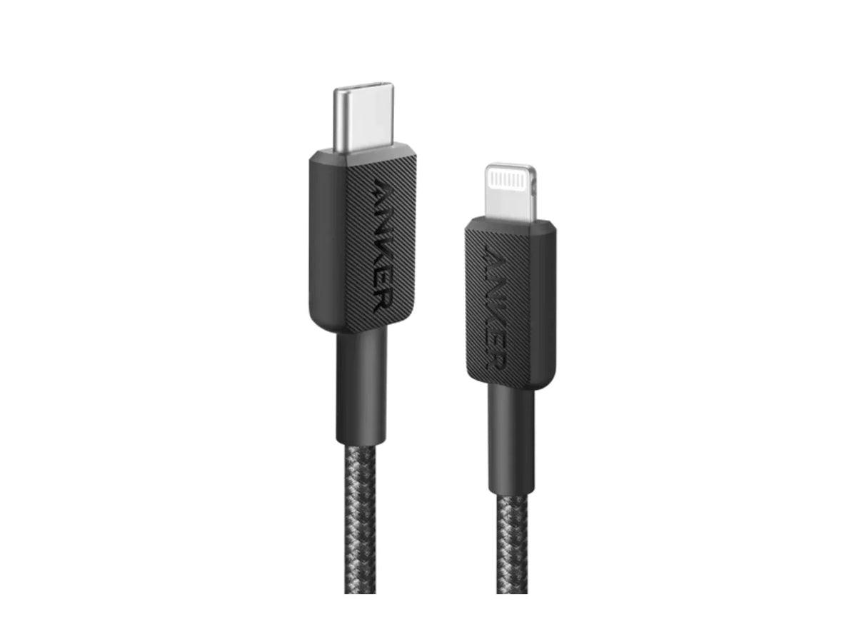Anker 322 USB-C to Lightning Cable Braided (0.9m/3ft) -Black - Zayoom