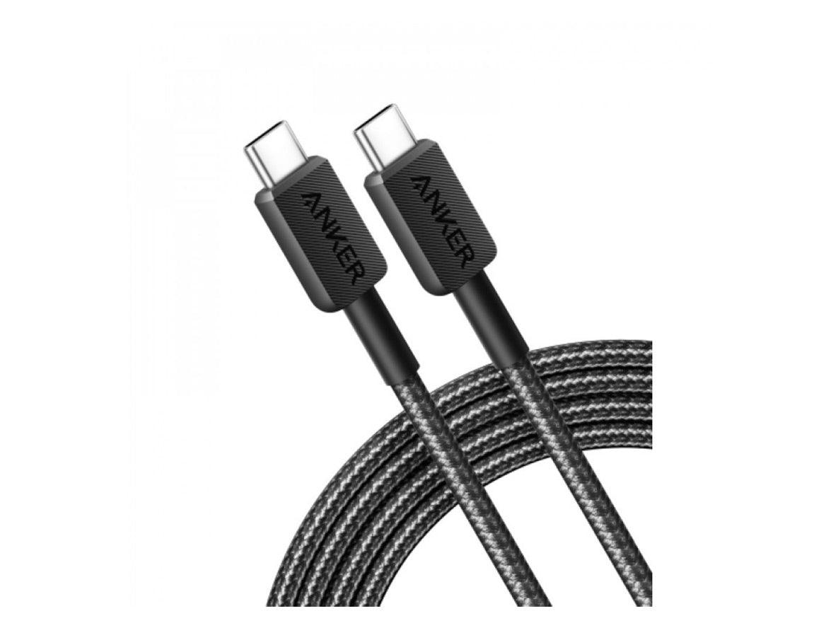 Anker 322 USB-C to USB-C Cable 60W Braided (0.9m/3ft) -Black - Zayoom