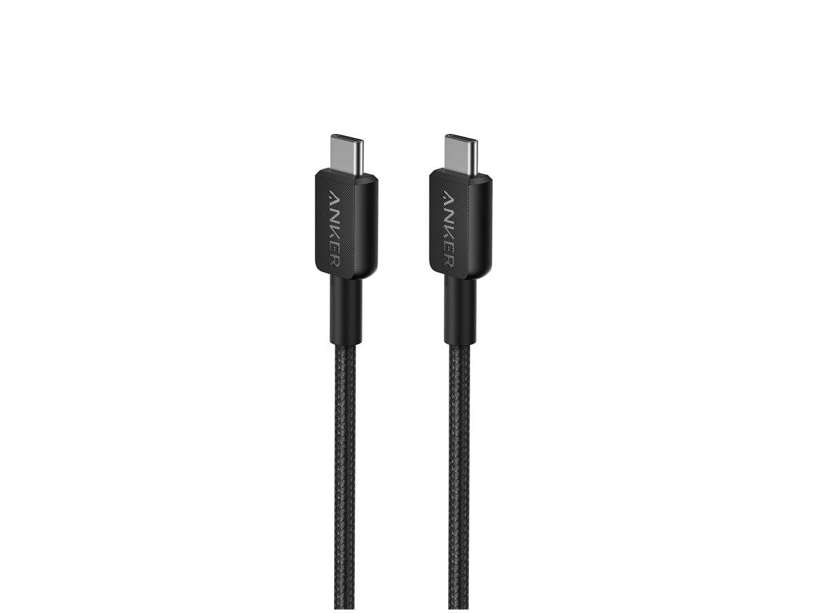 Anker 322 USB-C to USB-C Cable 60W Braided (0.9m/3ft) -Black - Zayoom