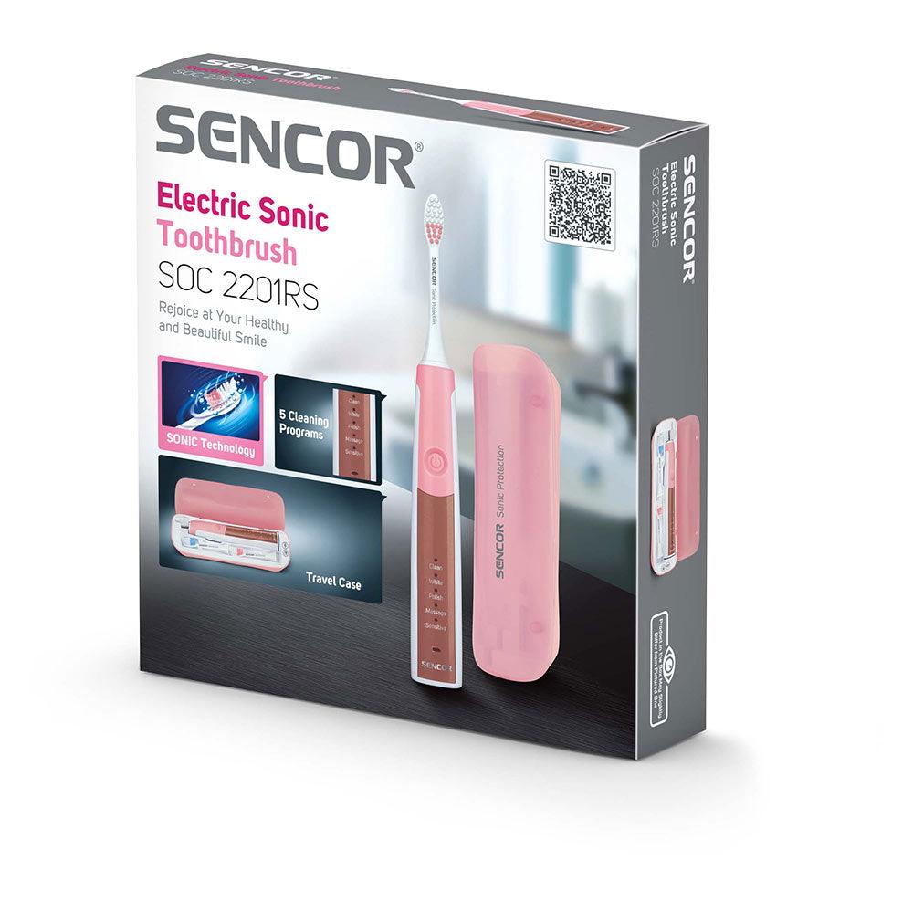 Sencor SOC 2201 Electric Sonic Rechargeable Toothbrush - Pink - Zayoom