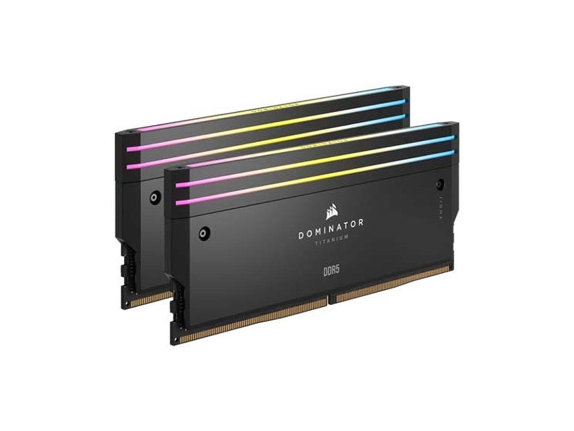 Corsair Dominator Titanium RGB DDR5 DRAM - 64GB (2x32GB) 6400MT/s CL32 Memory Kit - Black - Zayoom