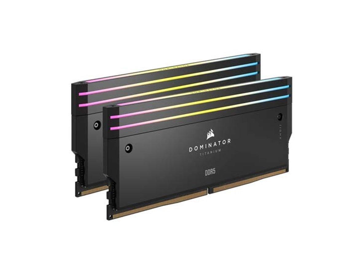 Corsair Dominator Titanium RGB DDR5 DRAM - 64GB (2x32GB) 6400MT/s CL32 Memory Kit - Black - Zayoom