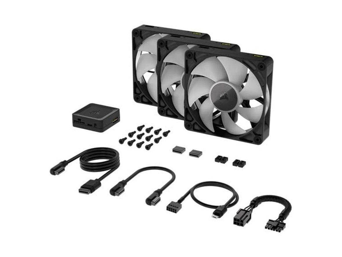 Corsair iCUE Link RX120 RGB - 3 x 120mm PWM Fan Triple Starter Kit - Black - Zayoom