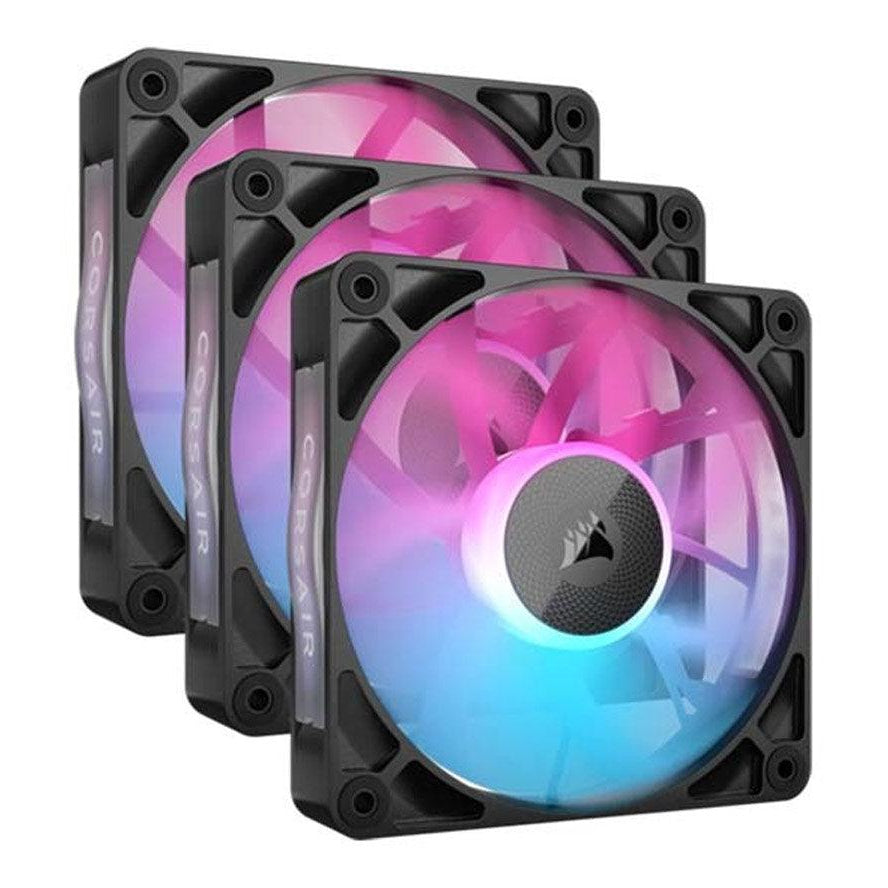 Corsair iCUE Link RX120 RGB - 3 x 120mm PWM Fan Triple Starter Kit - Black - Zayoom