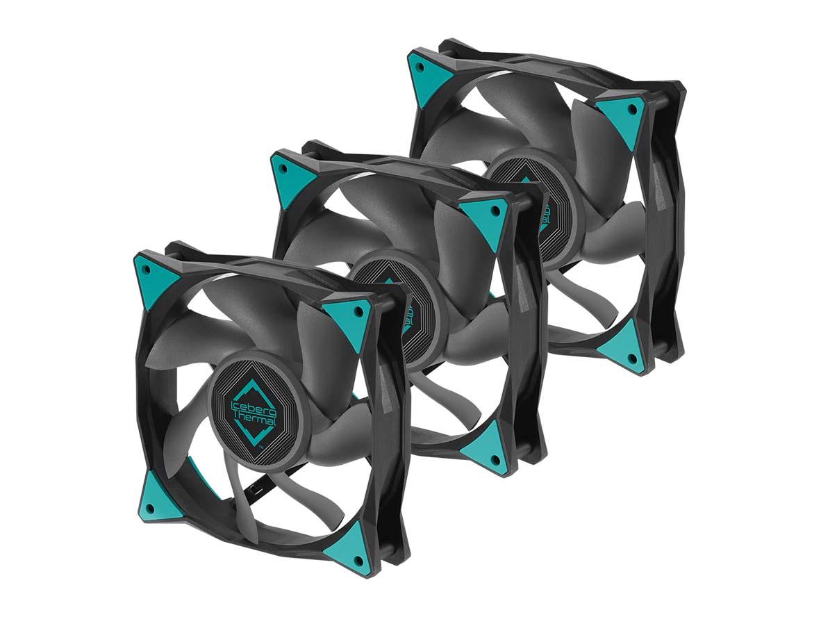 Iceberg Thermal IceGALE Xtra 120mm PWM High Performance Case Fan - 3Pack - Black - Zayoom