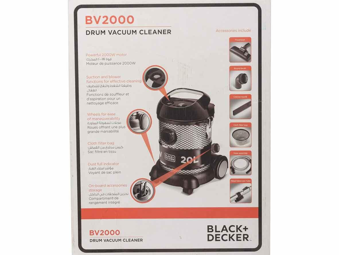 BLACK+DECKER Dry Drum Vacuum Cleaner + Blower 20L - 2000W - Zayoom