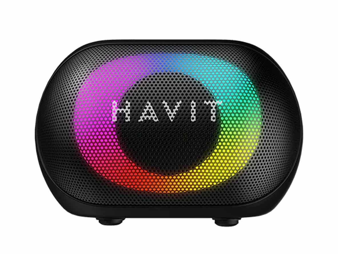 Havit SK885BT Colorful RGB Light Wireless Waterproof Speaker - Black - Zayoom