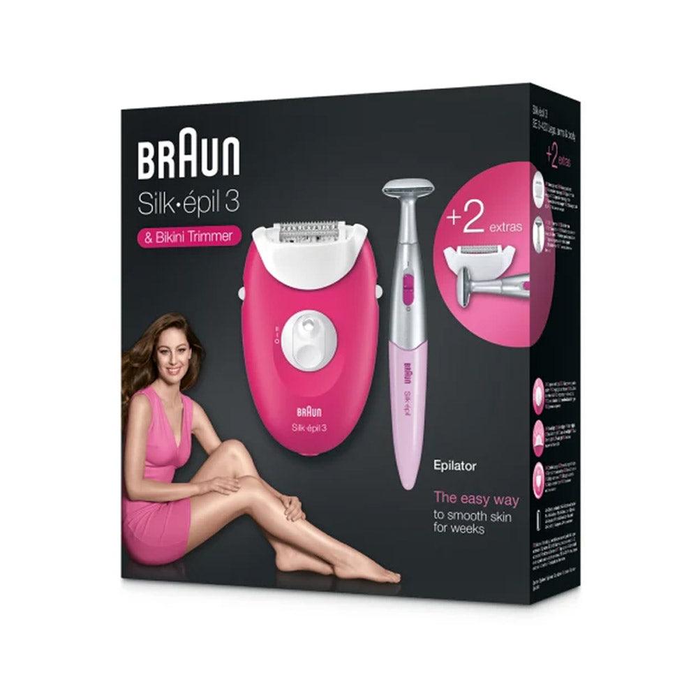 Braun Silk-épil 3 Epilator + 2 Extras Incl - Bikini Trimmer - Zayoom
