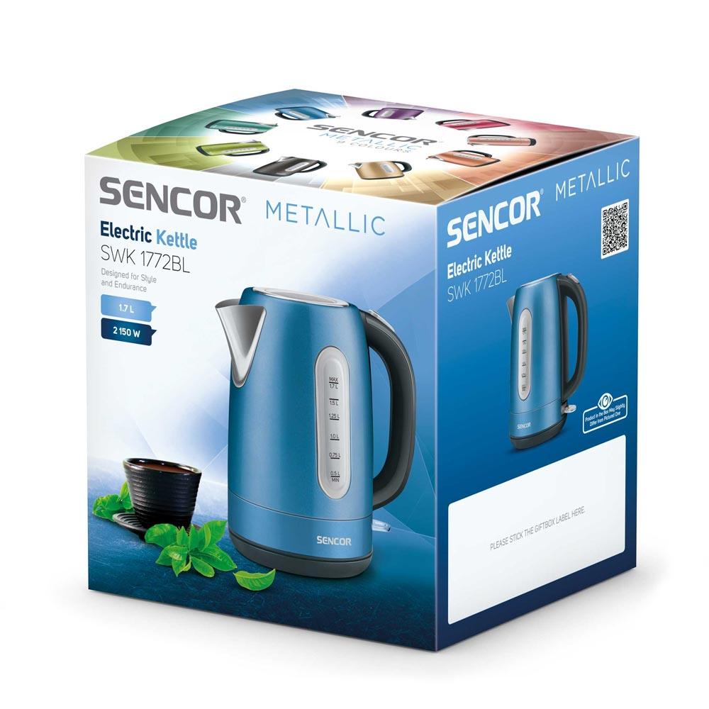 Sencor Kettle Stainless Steel 1.7L 2150W - Blue - Zayoom