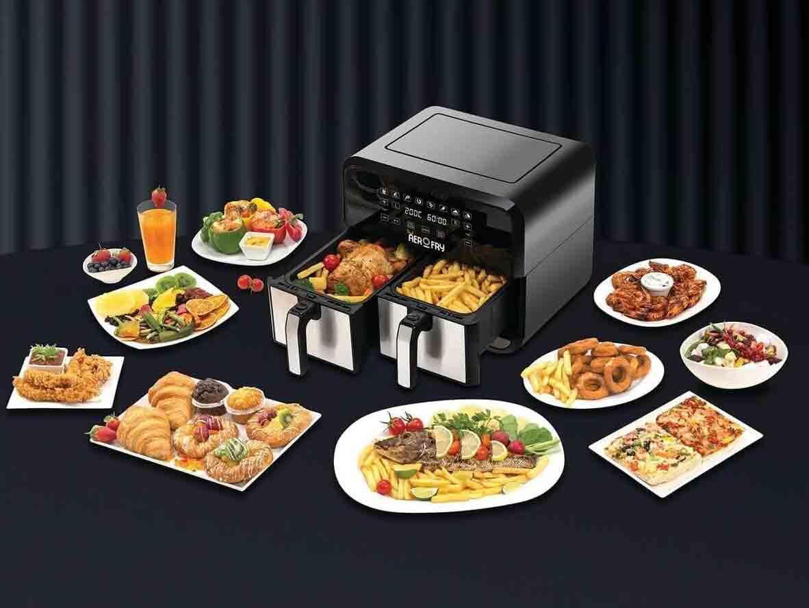 BLACK+DECKER Digital Dual Zone Air Fryer 4L+4L Capacity With Rapid Hot Air Circulation - 1700W - Zayoom