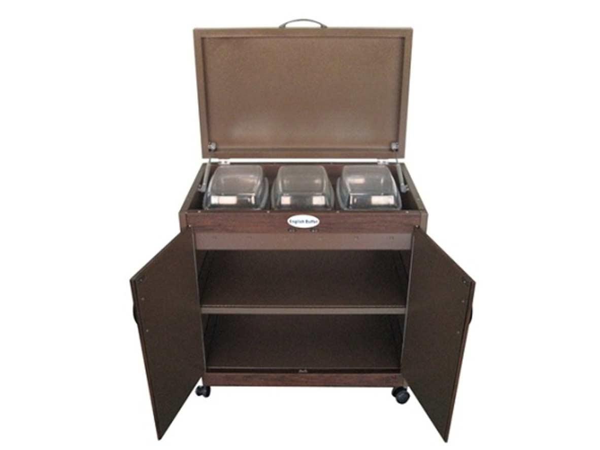 English Buffet Food Warmer 3 Dish Trolley - Zayoom