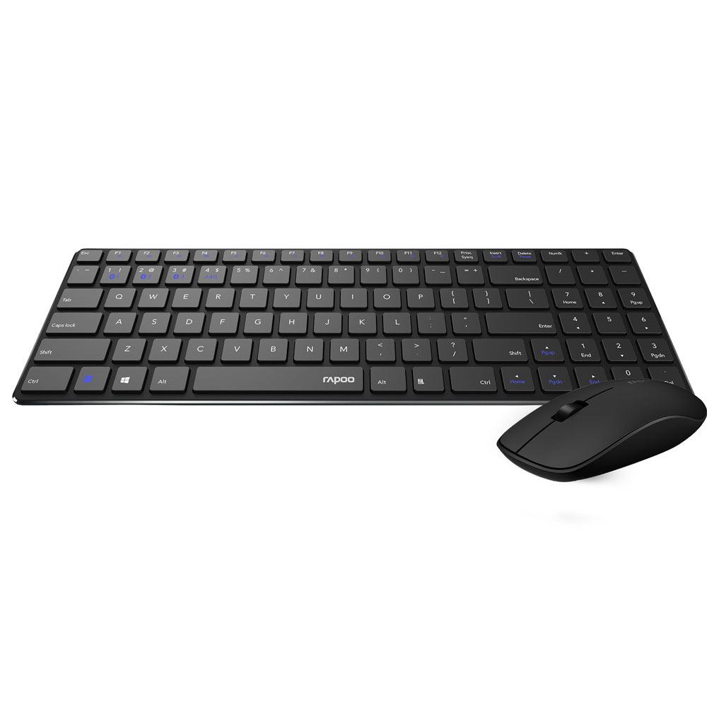 Rapoo Combo (KB+MSE) Multimode Ultra Slim Wireless Keyboard 9300M - Black - Zayoom