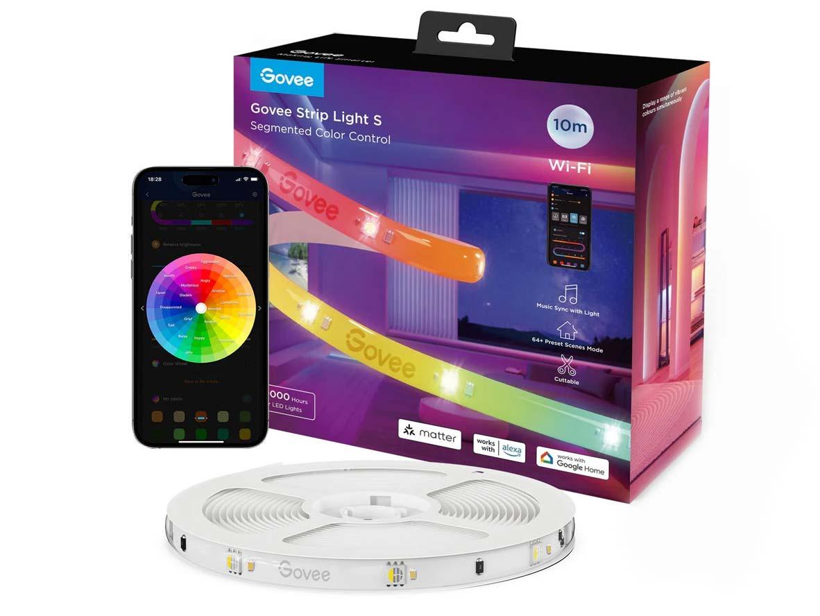 Govee RGBIC Wi-Fi + Bluetooth LED Strip Lights With Protective Coating - 10M - Zayoom