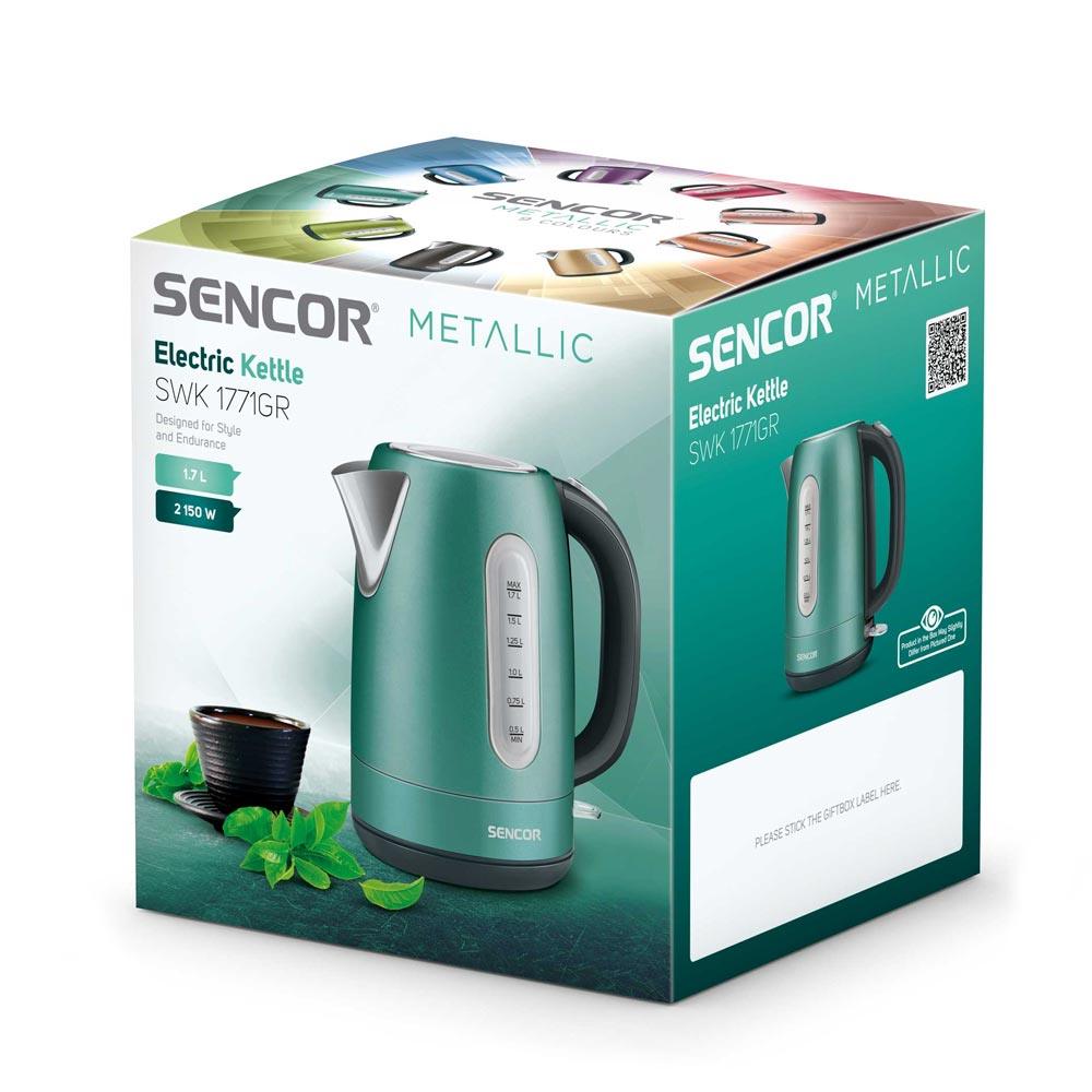 Sencor Kettle Stainless Steel 1.7L 2150W - Green - Zayoom