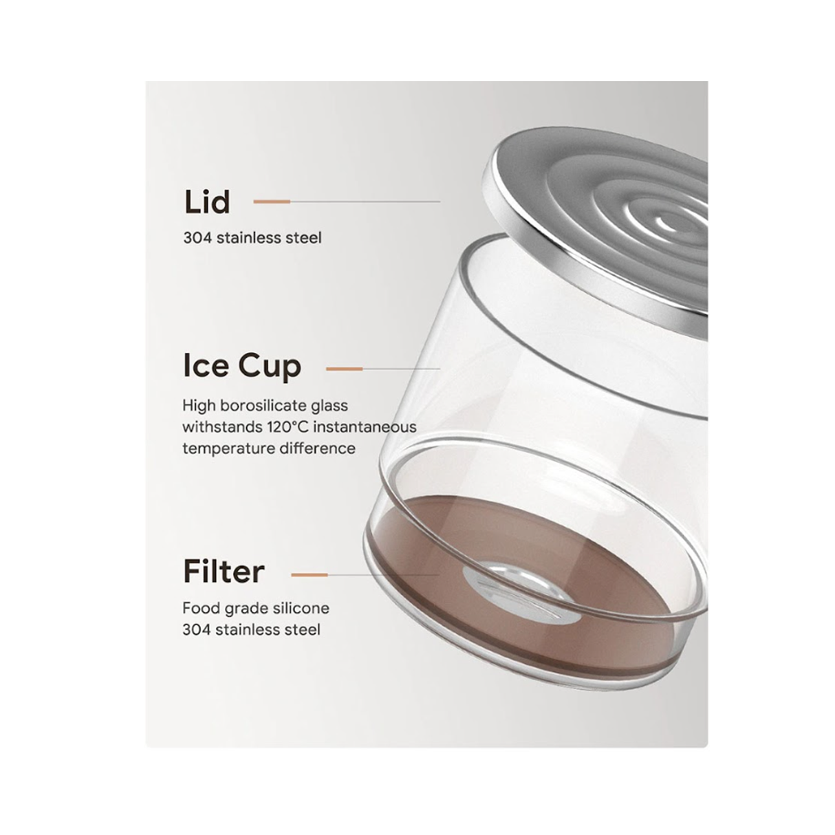 iCafilas Portable Cold Brew Coffee Maker 300ml Borosilicate Glass Dripper With Stainless Steel Filter