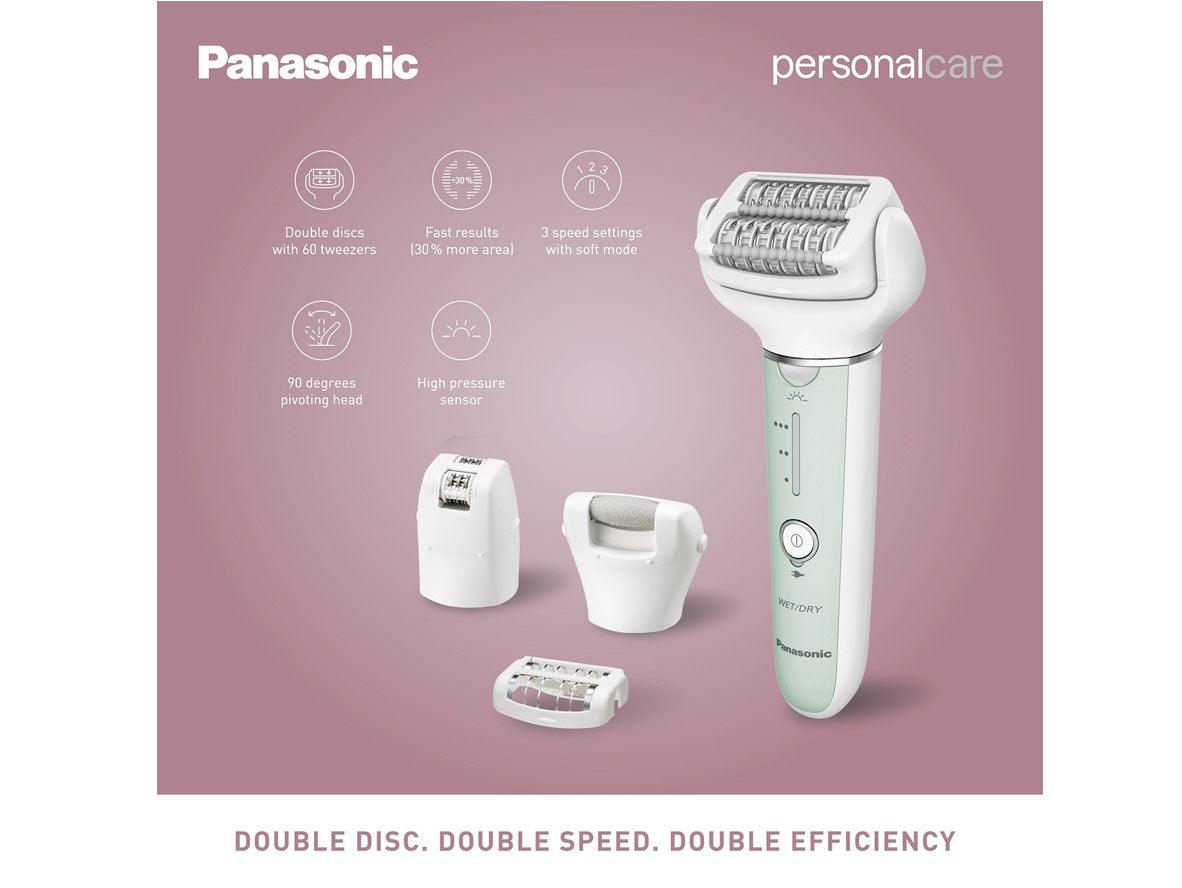 Panasonic Wet and Dry Cordless Epilator with Double Disc Head - 4 Attachements - Zayoom