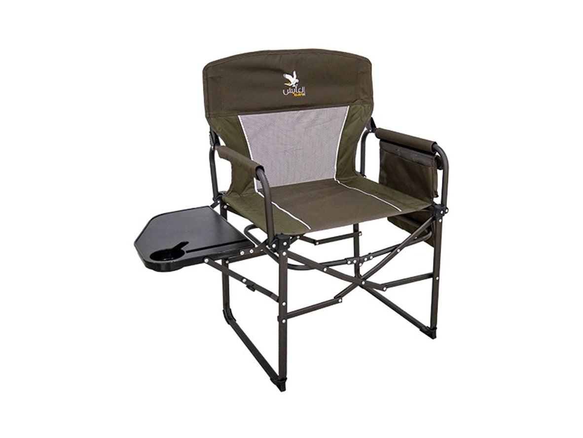 Alaysh Foldable Aluminim Chair - With Side Table and Oily Pockets - Zayoom