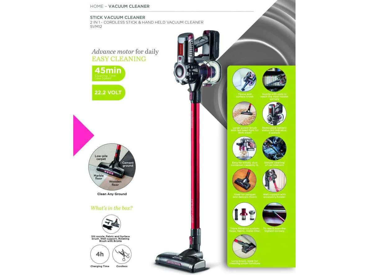 Kenwood 2 In 1 Cordless Stick & Handheld Vacuum Cleaner 22.2V - Zayoom