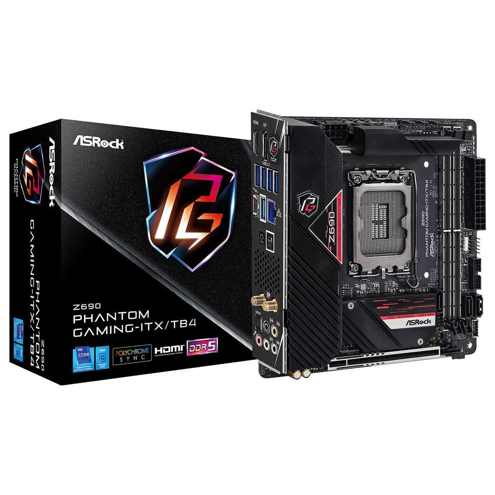 ASRock Z690 Phantom Gaming Motherboard - ITX / TB4 - Black - Zayoom