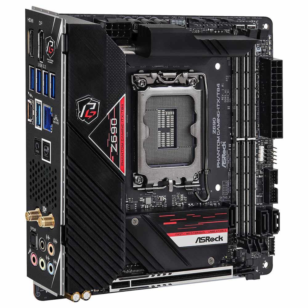 ASRock Z690 Phantom Gaming Motherboard - ITX / TB4 - Black - Zayoom
