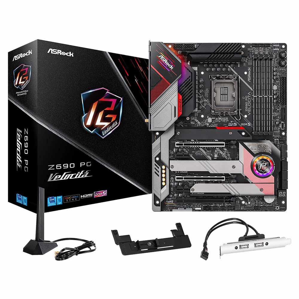 ASRock Intel Z690 PG Velocita - Gaming Motherboard - Black - Zayoom