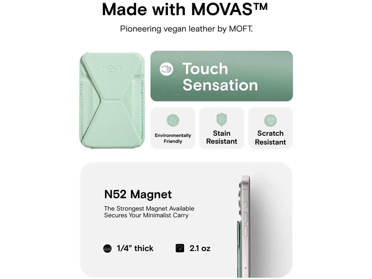 MOFT Snap-On iPhone Stand & Wallet - Peppermint - Zayoom